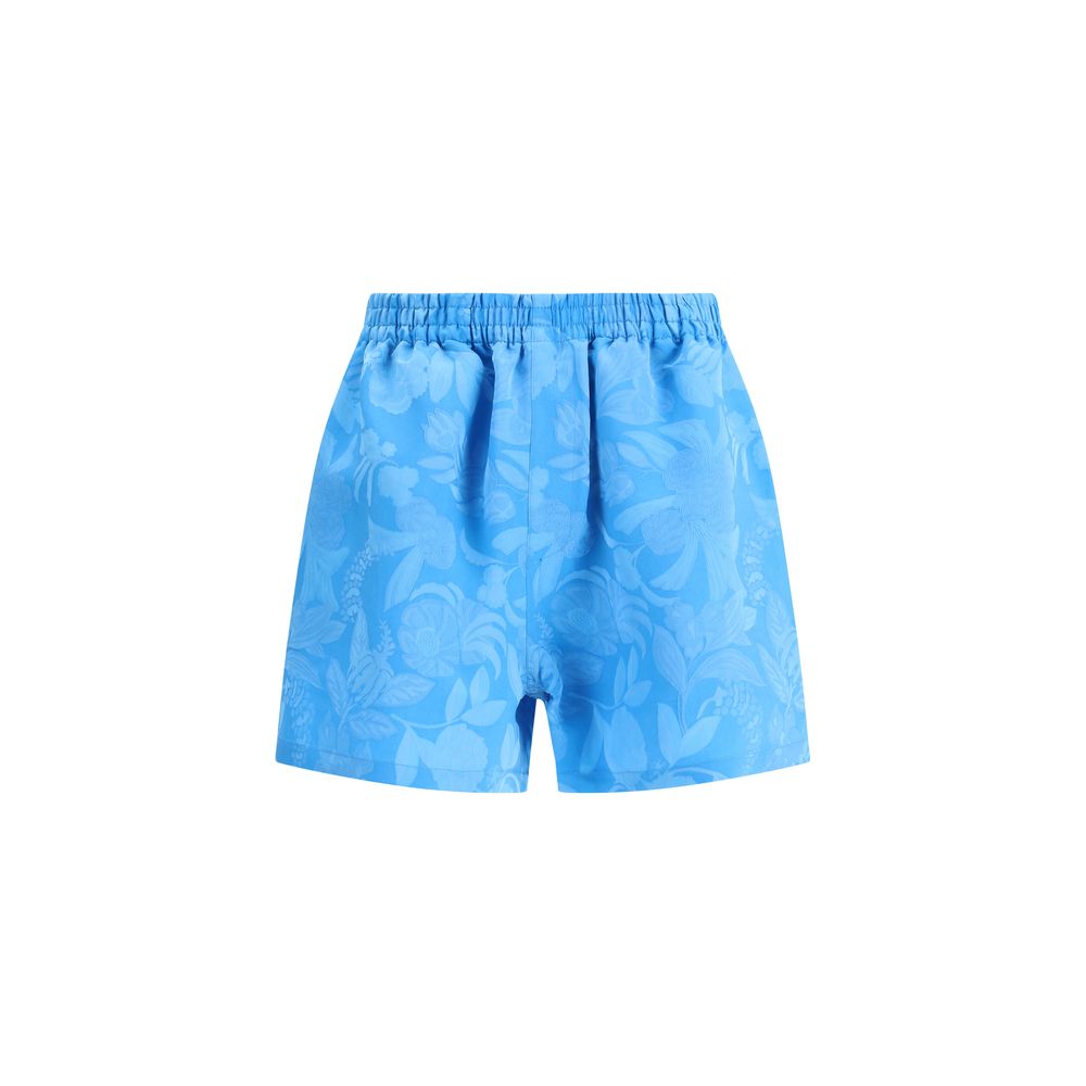 Balenciaga Blue Floral Patterned Shorts for Women
