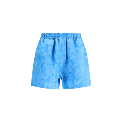 Balenciaga Blue Floral Patterned Shorts for Women