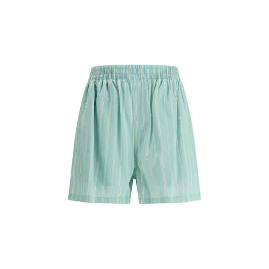 Balenciaga Green Striped Women's Shorts