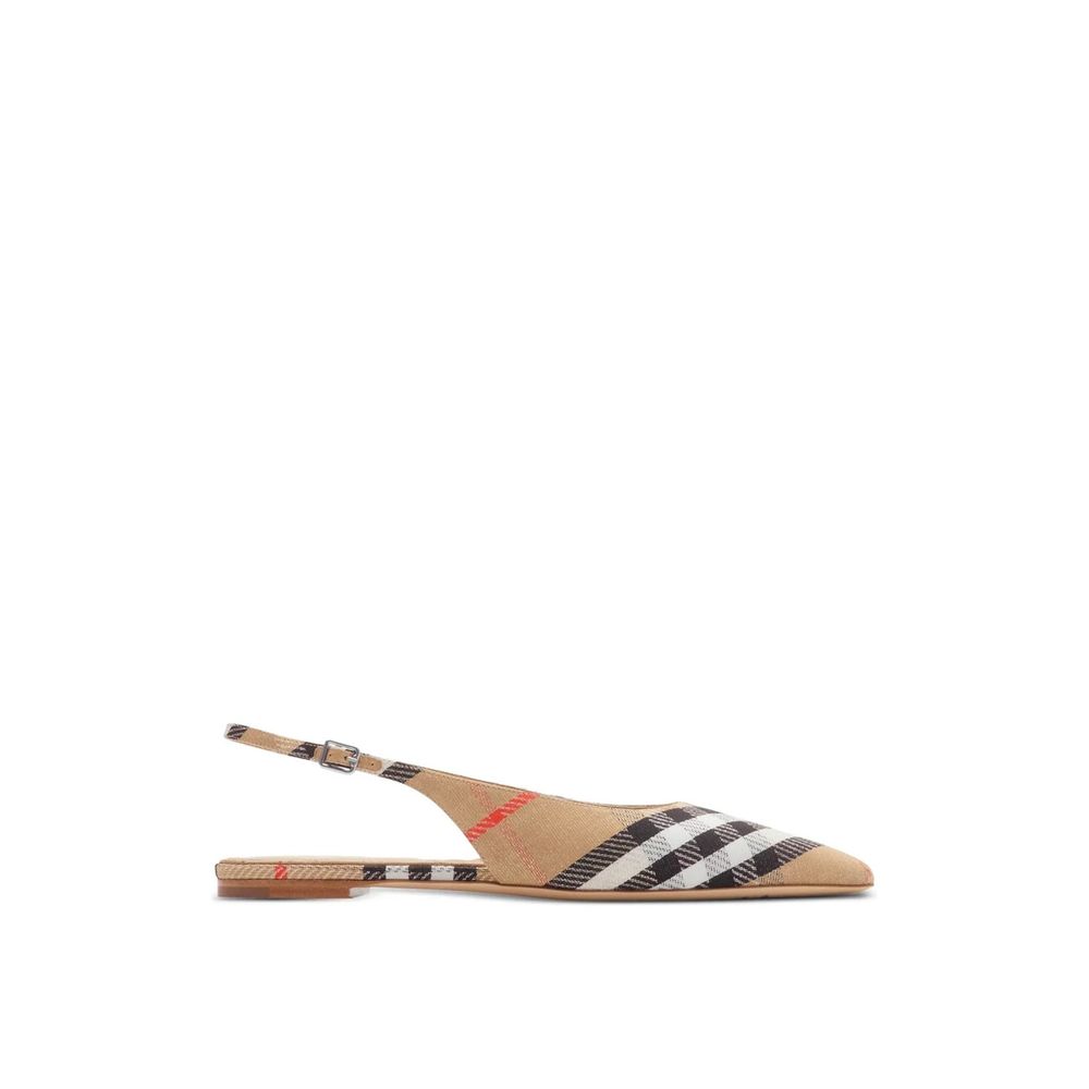Burberry Check Birdie Slingback Flats