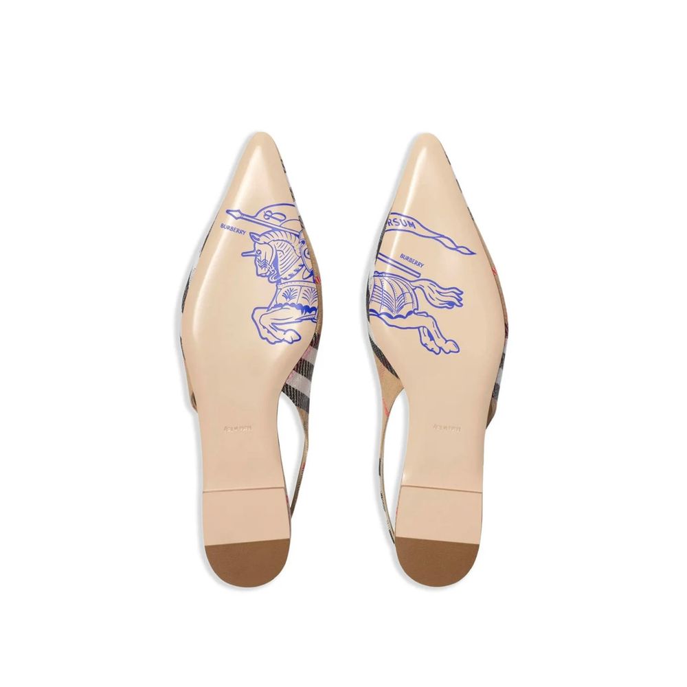 Burberry Check Birdie Slingback Flats