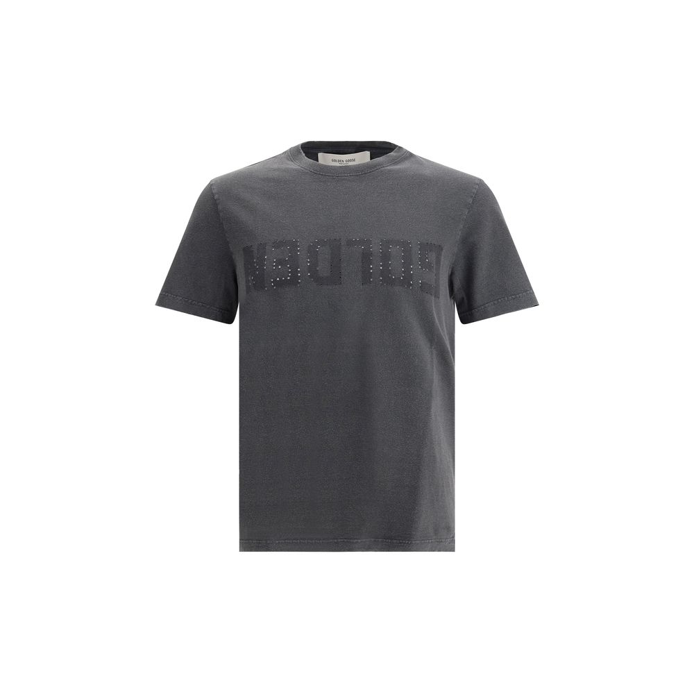 Golden Goose Logoed T-Shirt: Worn Effect Cotton Tee