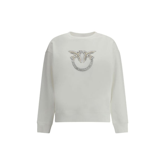 PINKO White Cotton Embellished Sweatshirt