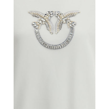 PINKO White Cotton Embellished Sweatshirt