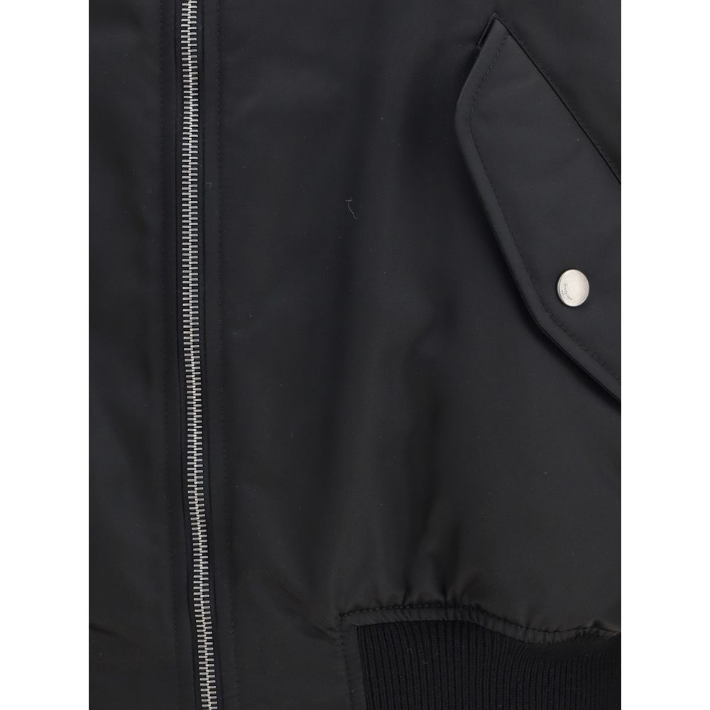 Saint Laurent Black Oversized Bomber Boule Jacket