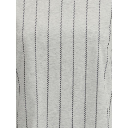 Brunello Cucinelli Striped T-Shirt with Mini Sequins