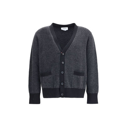 Thom Browne Textured Stitch V Neck Cardigan in Washe