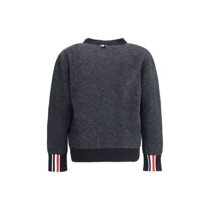 Thom Browne Textured Stitch V Neck Cardigan in Washe