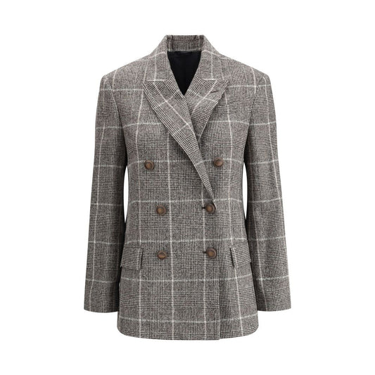 Brunello Cucinelli Alpaca and Wool Prince de Galles Blazer