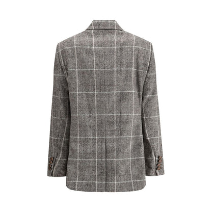 Brunello Cucinelli Alpaca and Wool Prince de Galles Blazer