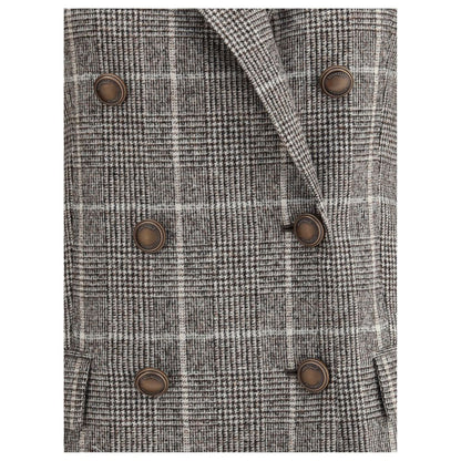 Brunello Cucinelli Alpaca and Wool Prince de Galles Blazer