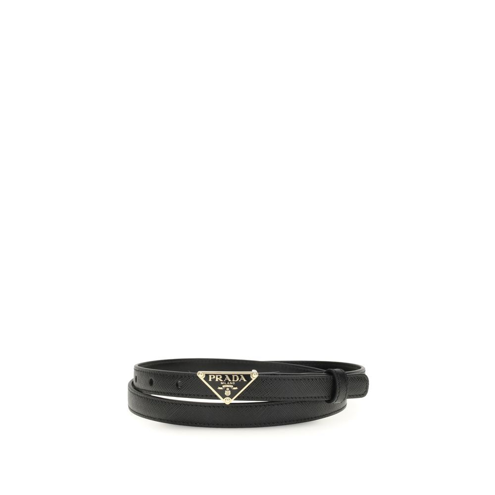 Prada Black Saffiano Leather Belt for Women