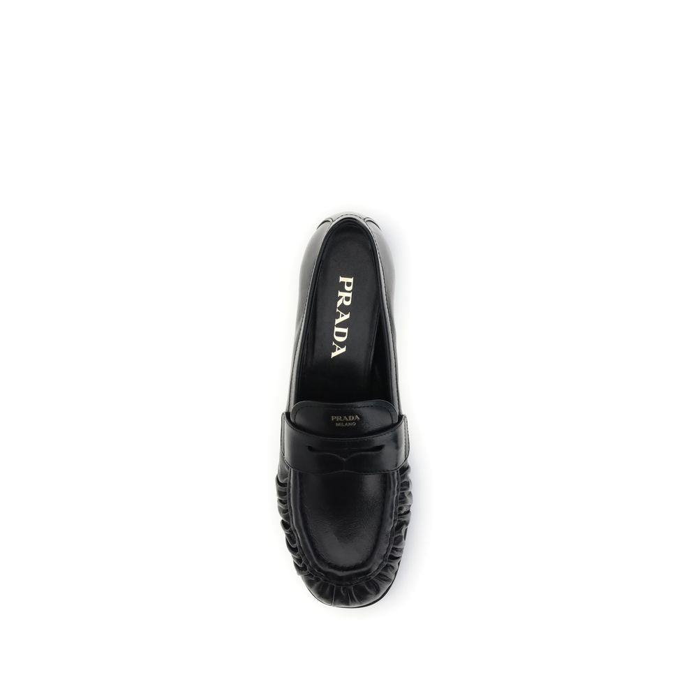 Prada Black Leather Loafers for Men
