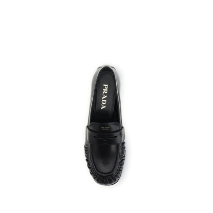 Prada Black Leather Loafers for Men