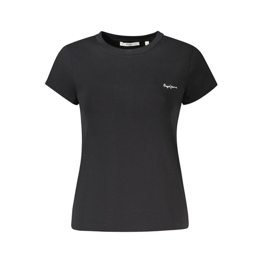 Pepe Jeans Women's Black Cotton T-Shirt - MERIDA Collection