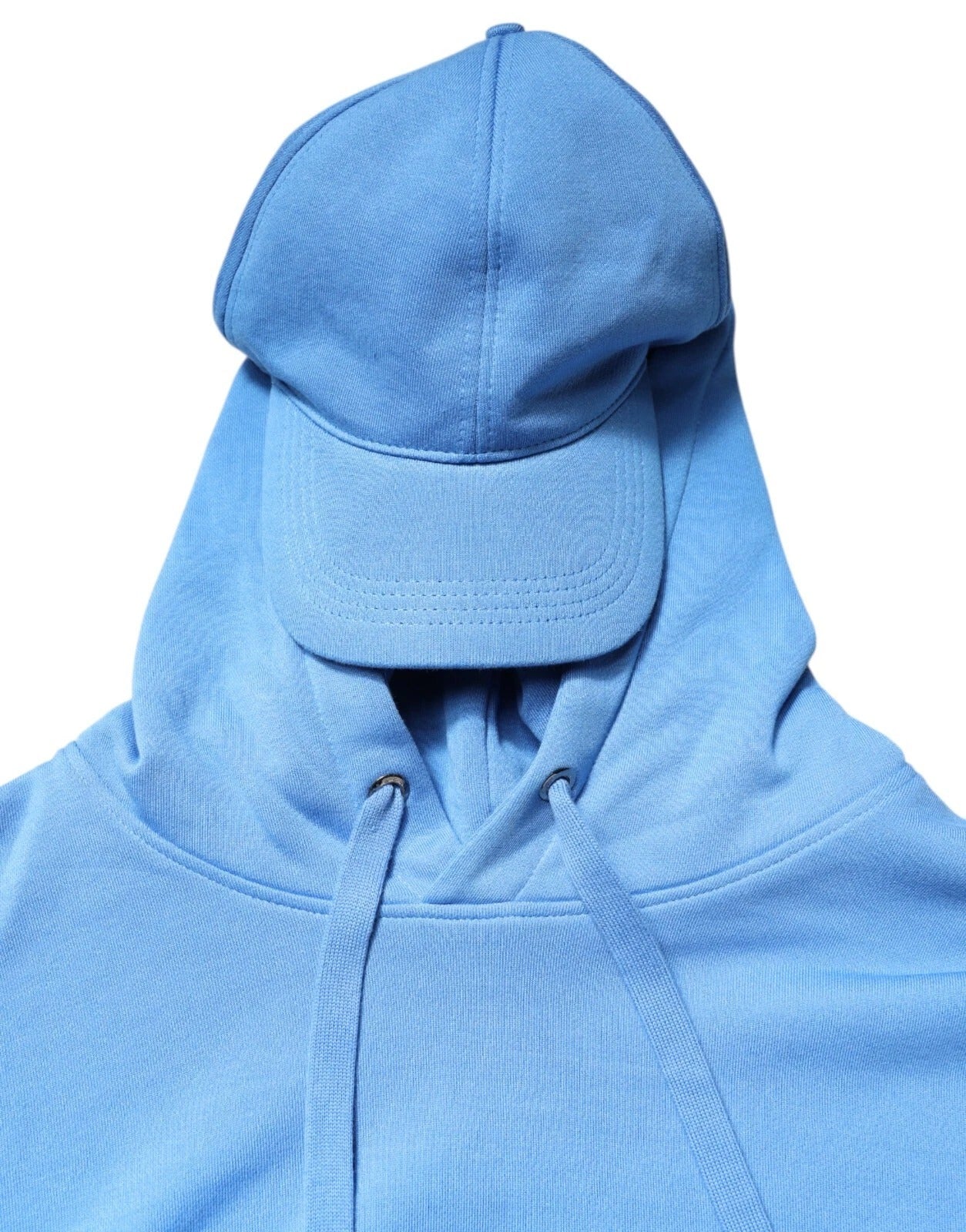 Dolce & Gabbana Blue Cotton Hooded Sportswear Vest