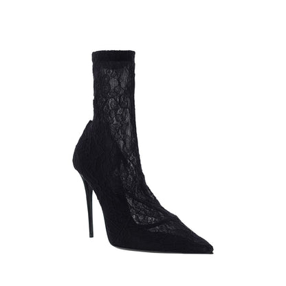 Dolce & Gabbana Black Lace Sock Pumps