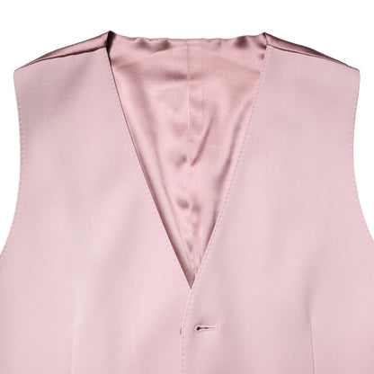 Dolce & Gabbana Pink Wool Formal Waistcoat Vest