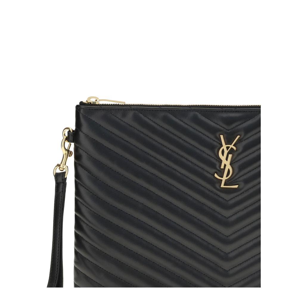 Saint Laurent Matelassé Leather Pouch