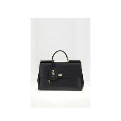 Dolce & Gabbana My Sicily Black Handbag in Plongé Calfskin