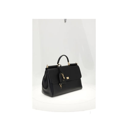 Dolce & Gabbana My Sicily Black Handbag in Plongé Calfskin