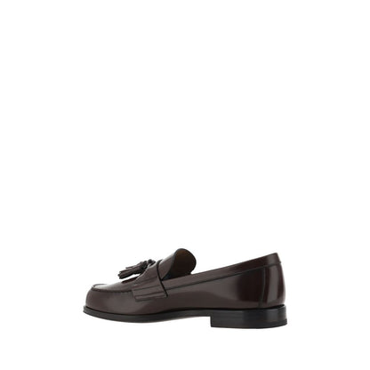 Prada Brown Leather Loafers for Men