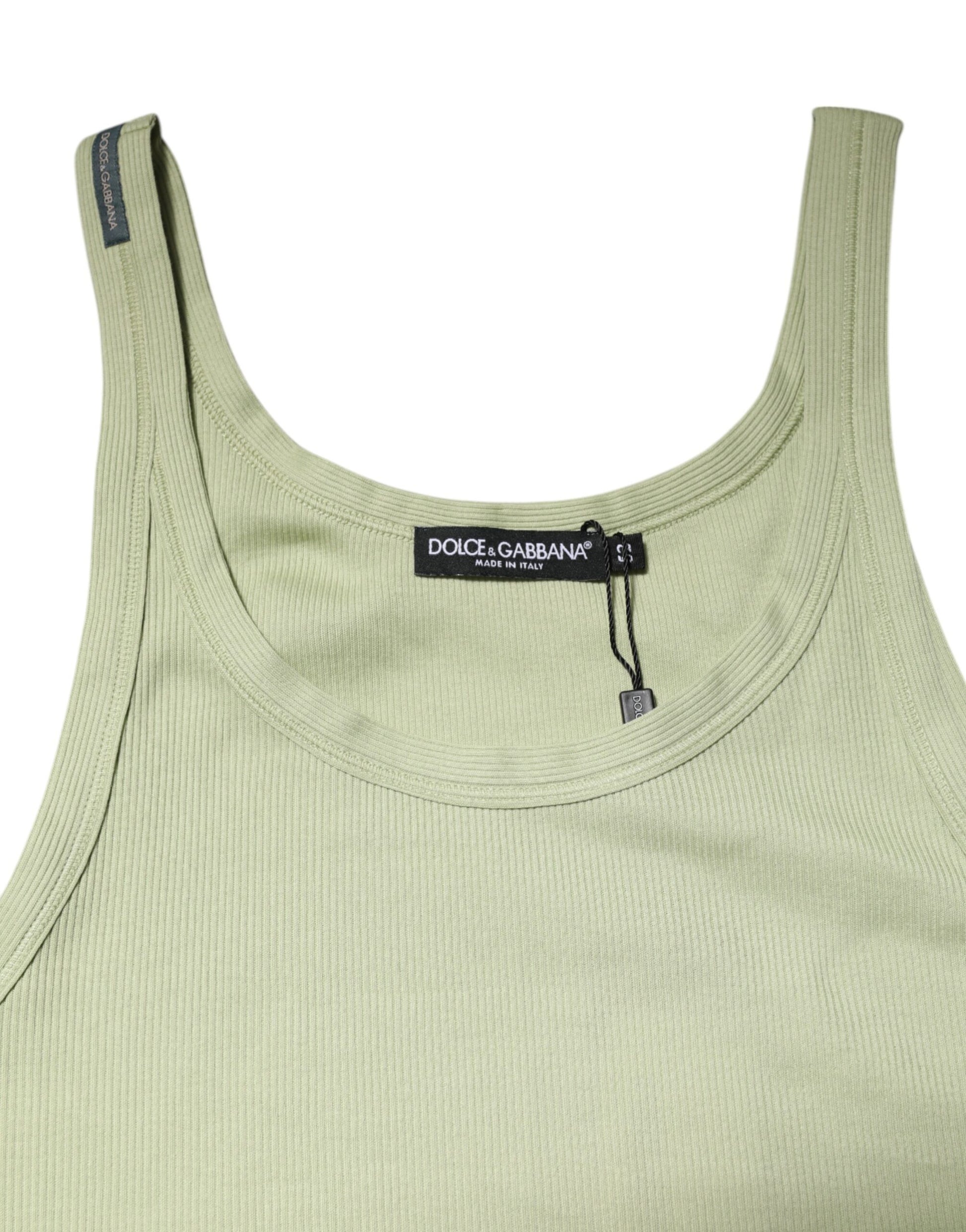Dolce & Gabbana Light Green Sleeveless Tank T-Shirt for Men