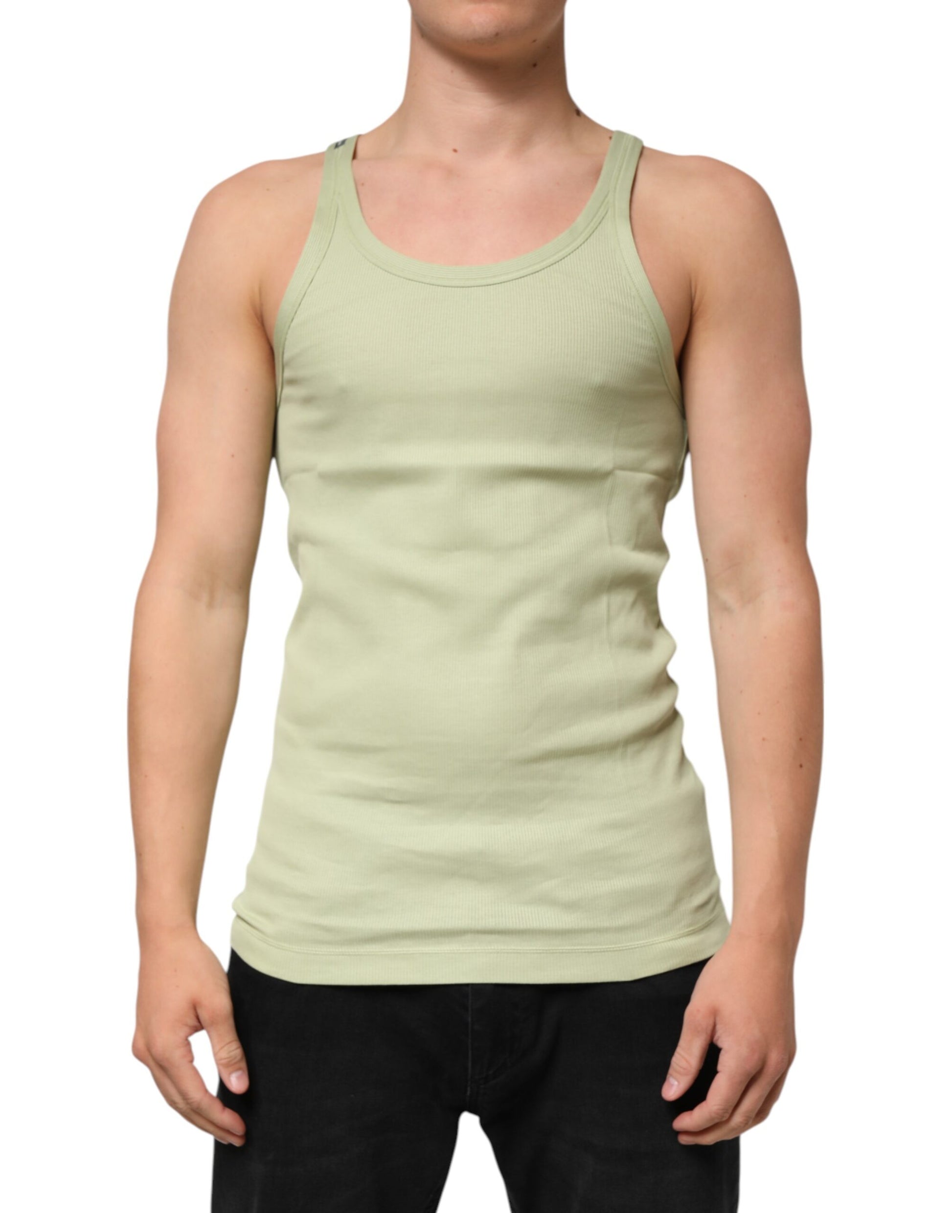 Dolce & Gabbana Light Green Sleeveless Tank T-Shirt for Men