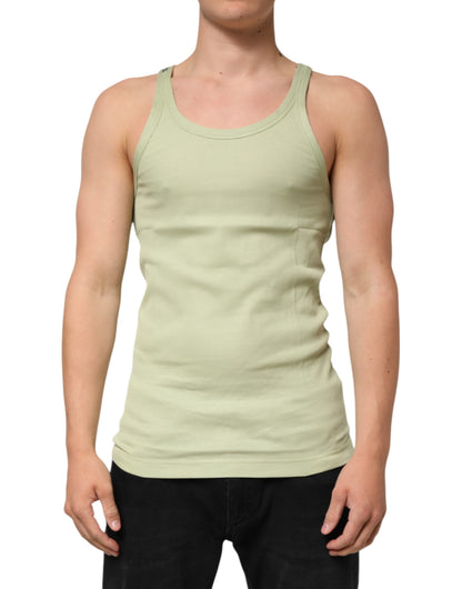 Dolce & Gabbana Light Green Sleeveless Tank T-Shirt for Men