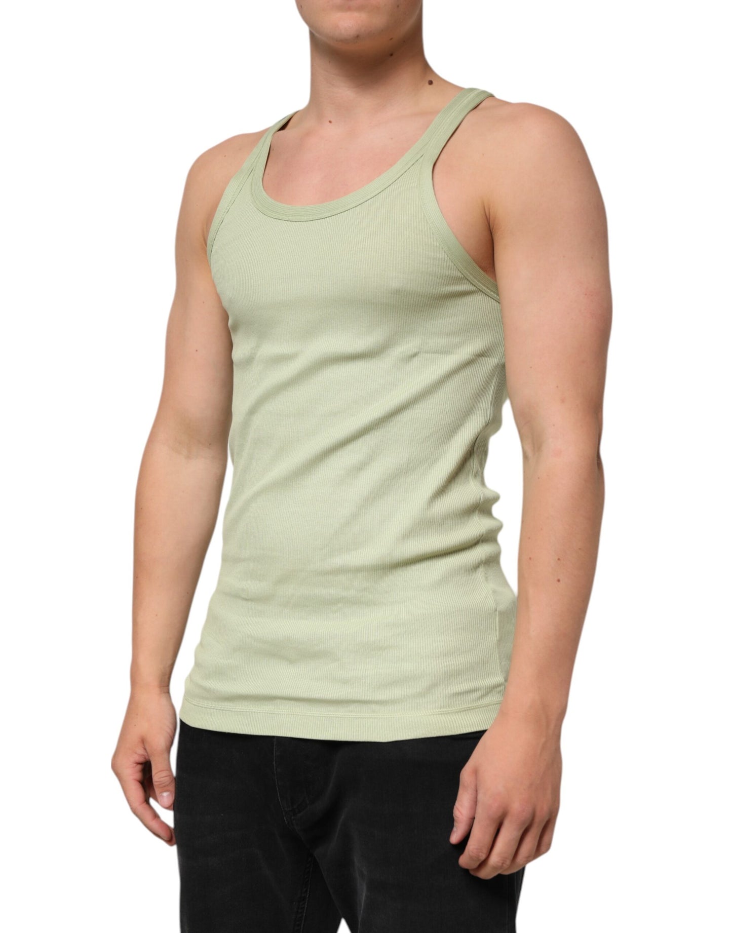 Dolce & Gabbana Light Green Sleeveless Tank T-Shirt for Men
