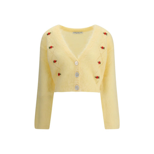 Alessandra Rich Mohair Cardigan with Embroidery