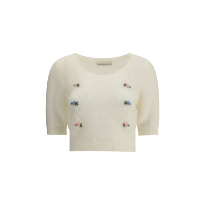 Alessandra Rich Short Sleeve Mohair Sweater