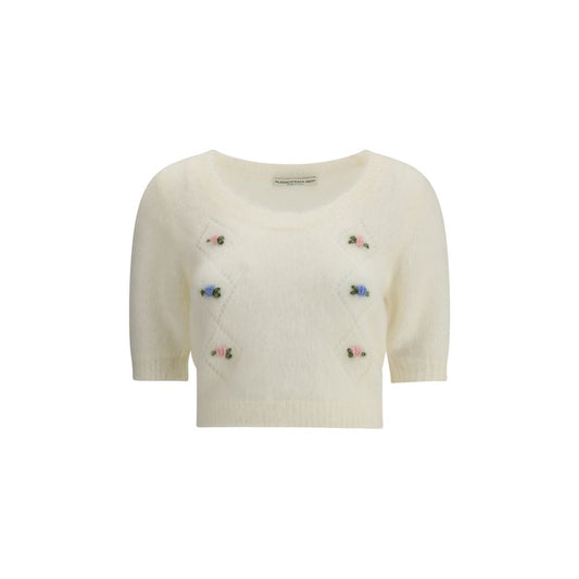 Alessandra Rich Short Sleeve Mohair Sweater