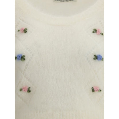 Alessandra Rich Short Sleeve Mohair Sweater