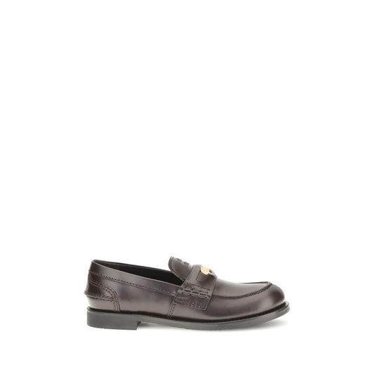 Miu Miu Leather Penny Loafers with Coin Detail