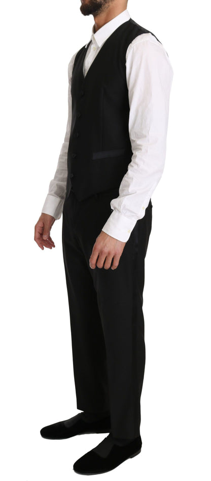  - Sleek Black Slim Fit Formal Vest