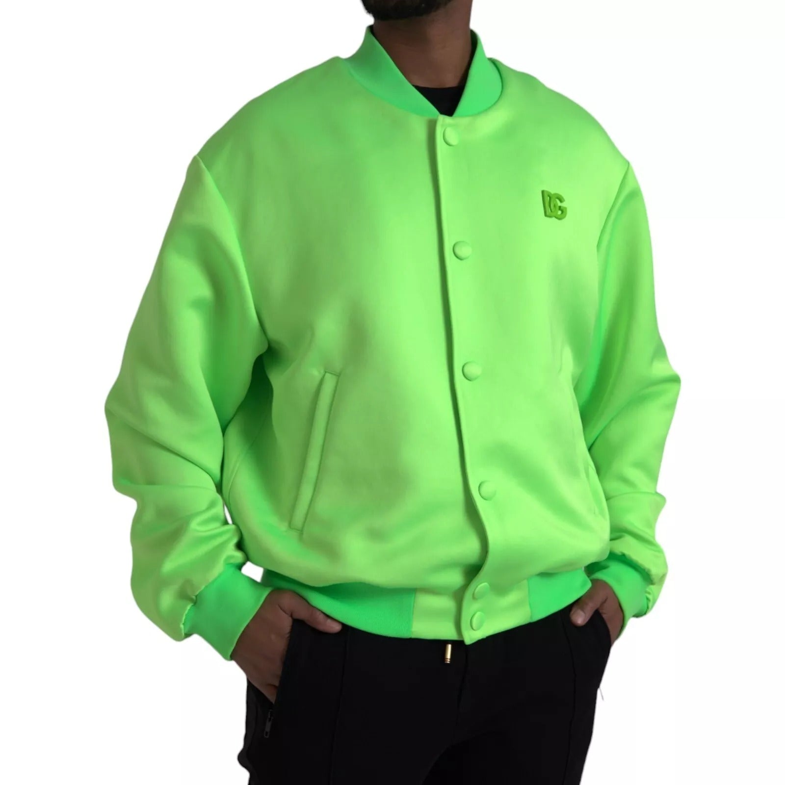 Dolce & Gabbana Neon Green Bomber Jacket for Men