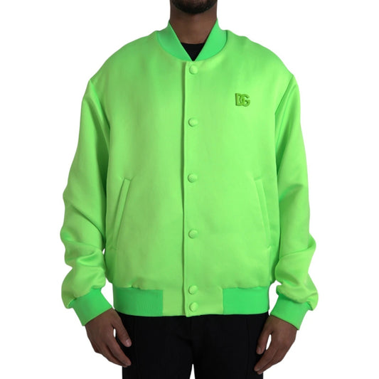 Dolce & Gabbana Neon Green Bomber Jacket for Men