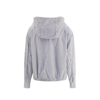 Prada Blue Striped Hoodie Jacket for Women