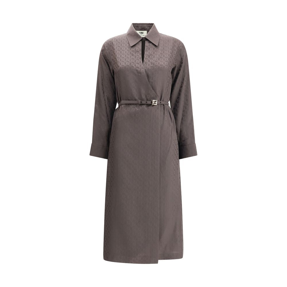 Fendi FF Silk Jacquard Dress
