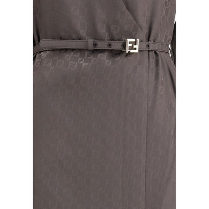 Fendi FF Silk Jacquard Dress
