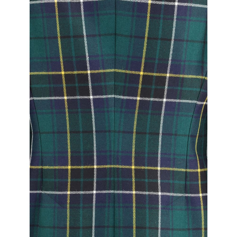 Alexander McQueen Green Check Pattern Blazer for Women
