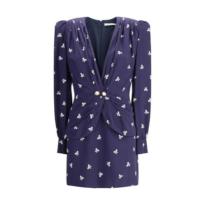 Alessandra Rich Bow Patterned Short Dress