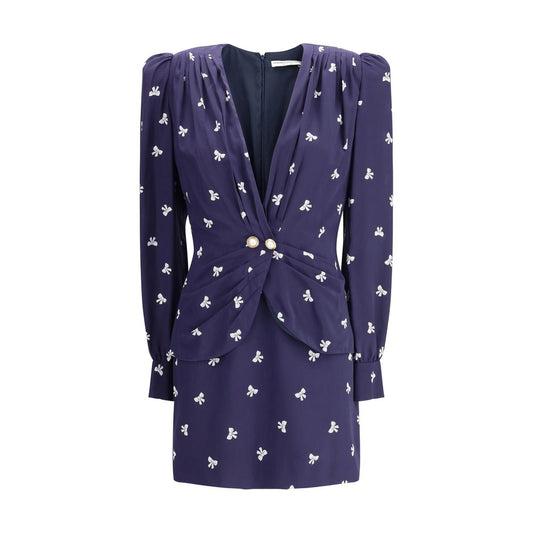Alessandra Rich Bow Patterned Short Dress