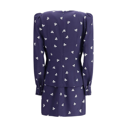 Alessandra Rich Bow Patterned Short Dress