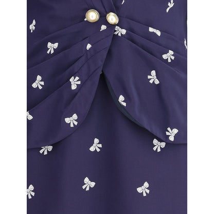 Alessandra Rich Bow Patterned Short Dress
