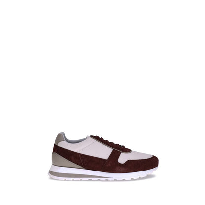Brunello Cucinelli Leather Sneakers with Suede Detailing