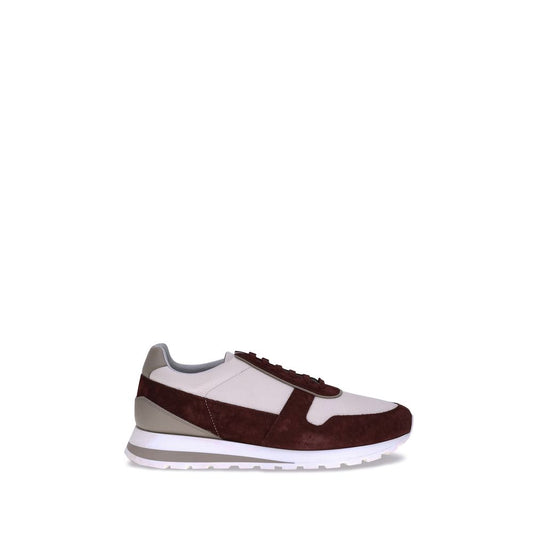 Brunello Cucinelli Leather Sneakers with Suede Detailing