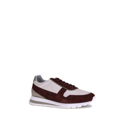 Brunello Cucinelli Leather Sneakers with Suede Detailing