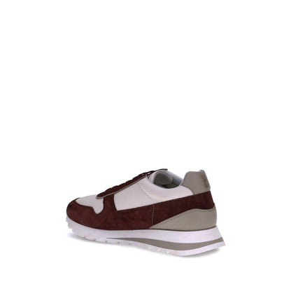Brunello Cucinelli Leather Sneakers with Suede Detailing